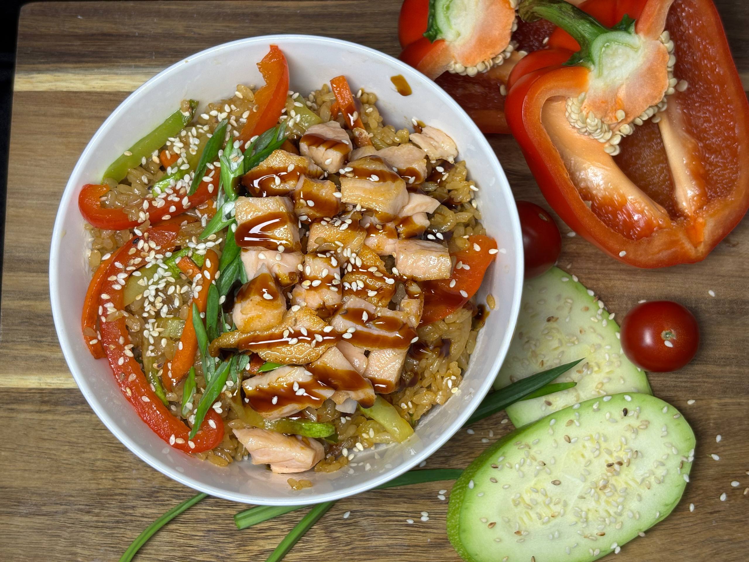 Тяхан с лососем