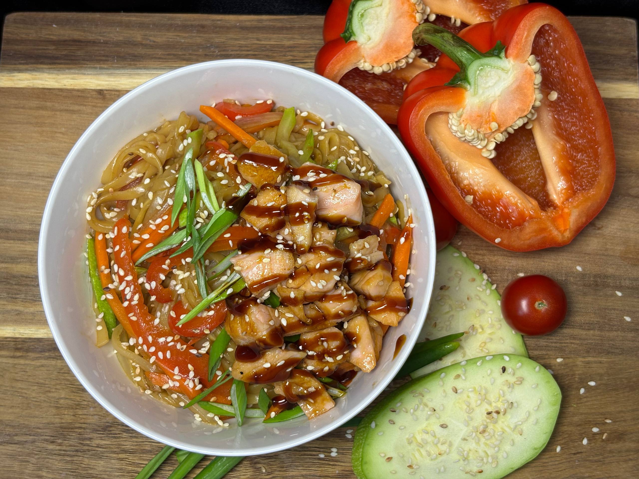 Удон с лососем