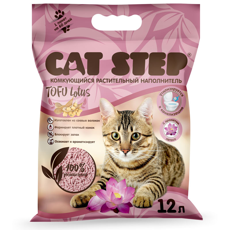 Наполнитель Cat Step Tofu Lotus комкующийся д/кош 12 л