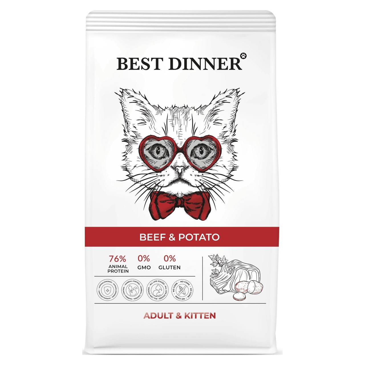 Best Dinner Kitten Говядина/картофель д/кош 1,5 кг