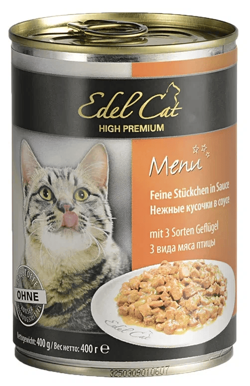 Edel Cat 3 вида мяса птицы конс д/кош 400 г
