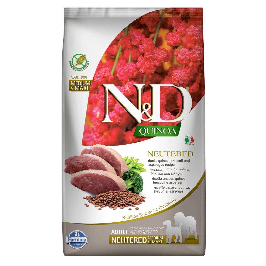 Farmina N&D Quinoa Neutered Adult Medium/Maxi Утка/Киноа/Брокколи/Спаржа д/соб 2,5 кг