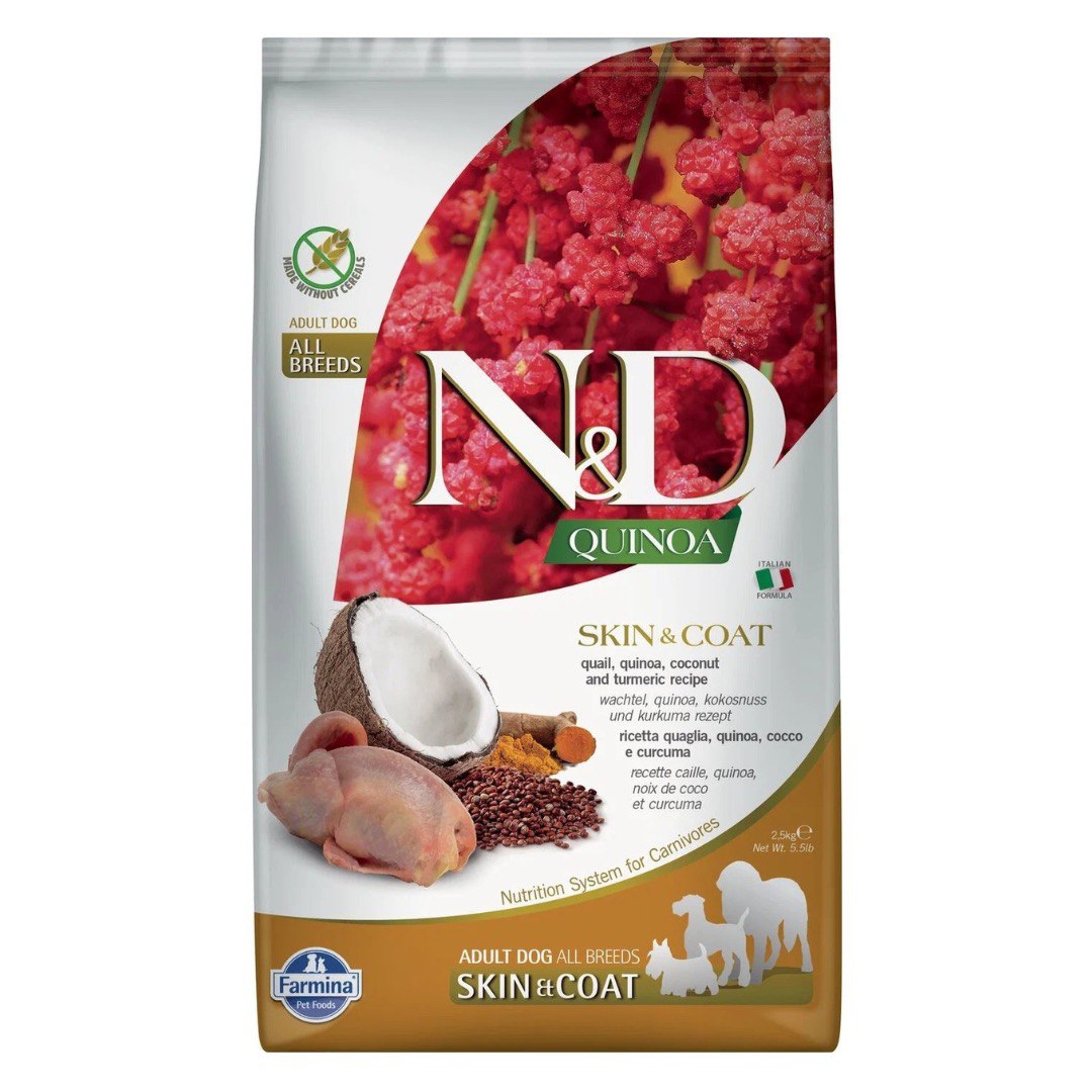 Farmina N&D Quinoa Skin and Coat Adult Перепел/Киноа д/соб 2,5 кг
