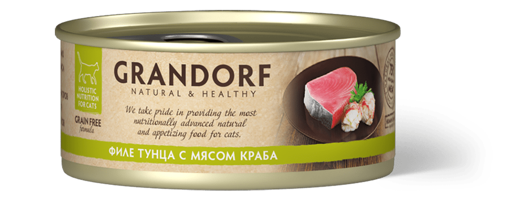 Grandorf Филе тунца с мясом краба конс д/кош 70 г