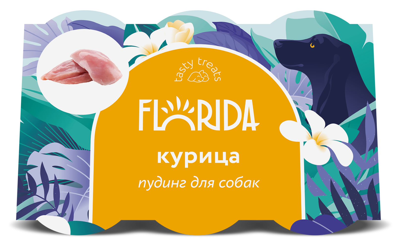 Лакомства Florida Пудинг с курицей для собак 6 шт