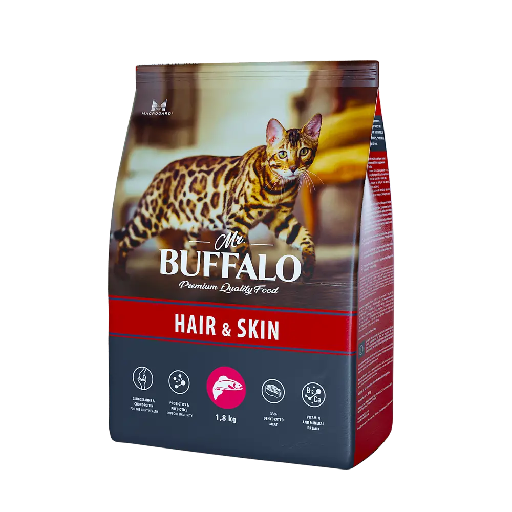 Mr. Buffalo Adult Hair & Skin Лосось д/кош 1,8 кг