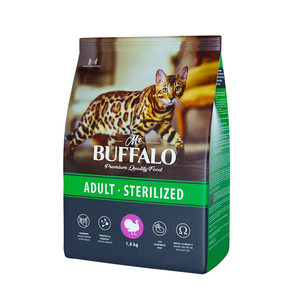 Mr. Buffalo Sterilized Индейка д/кош 1,8 кг