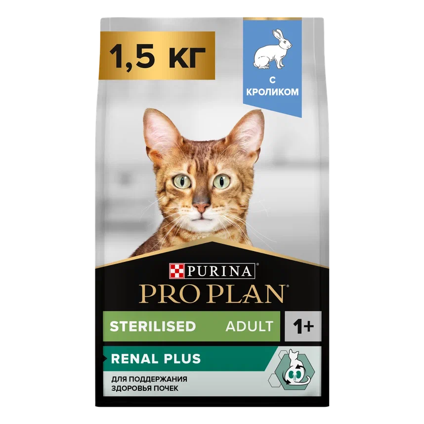 Pro Plan Sterilised Renal Plus Кролик д/кош 1,5 кг