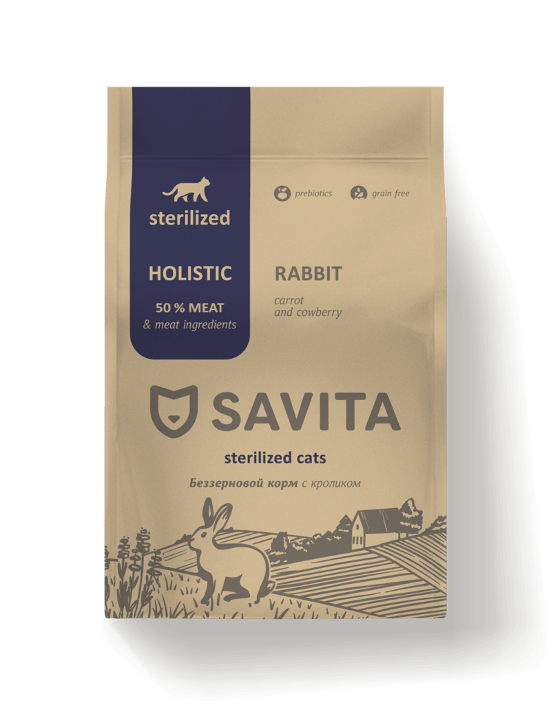 Savita Sterilized Кролик д/кош 2 кг