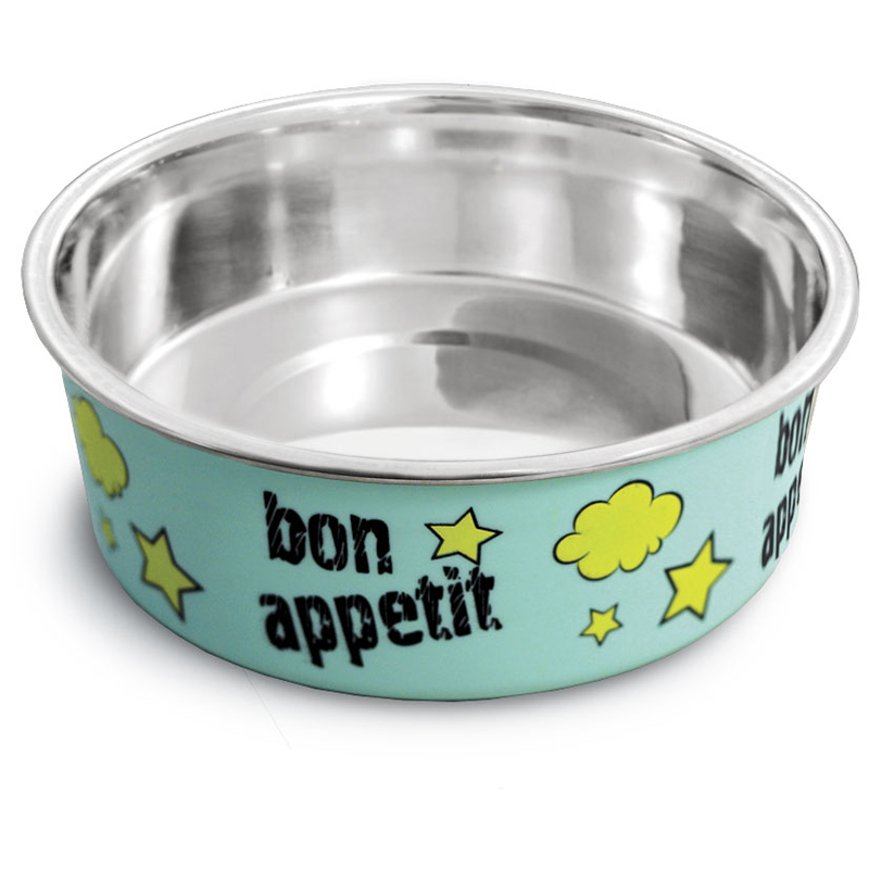 Миска металлическая на резинке "Bon Appetit", 0,25л д/жив