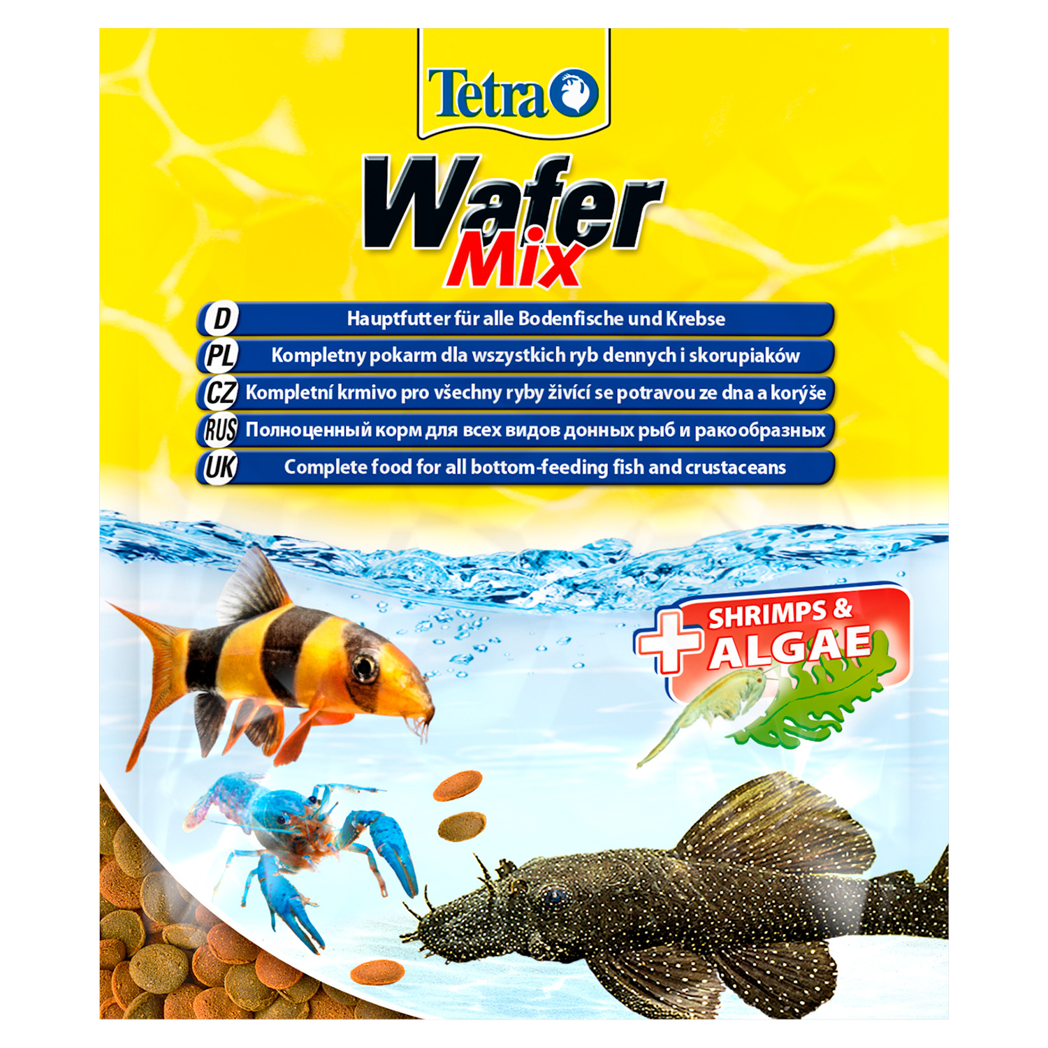 Tetra Wafer Mix пластинки д/донных рыб и ракообразных с добавлением креветок 15 г