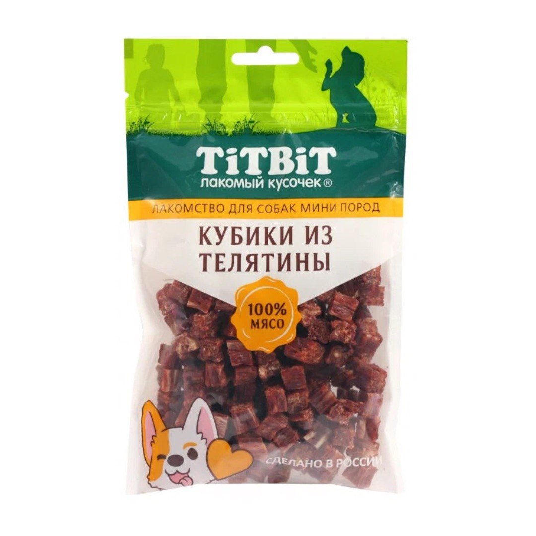 TitBit Кубики из телятины для собак мини пород 100 г