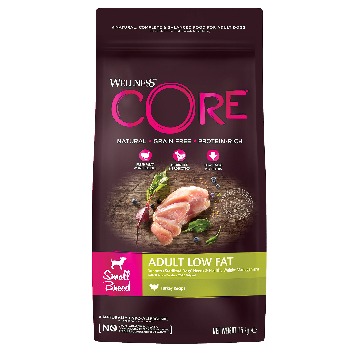 Wellness Core Light Small Breed Adult Индейка/Курица д/соб 1,5 кг