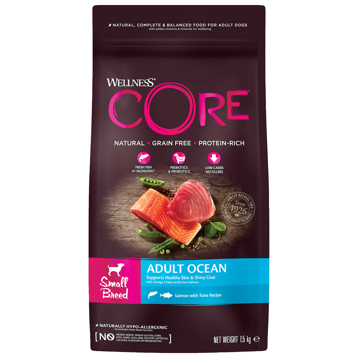 Wellness Core Small Breed Adult Лосось/Тунец д/соб 1,5 кг
