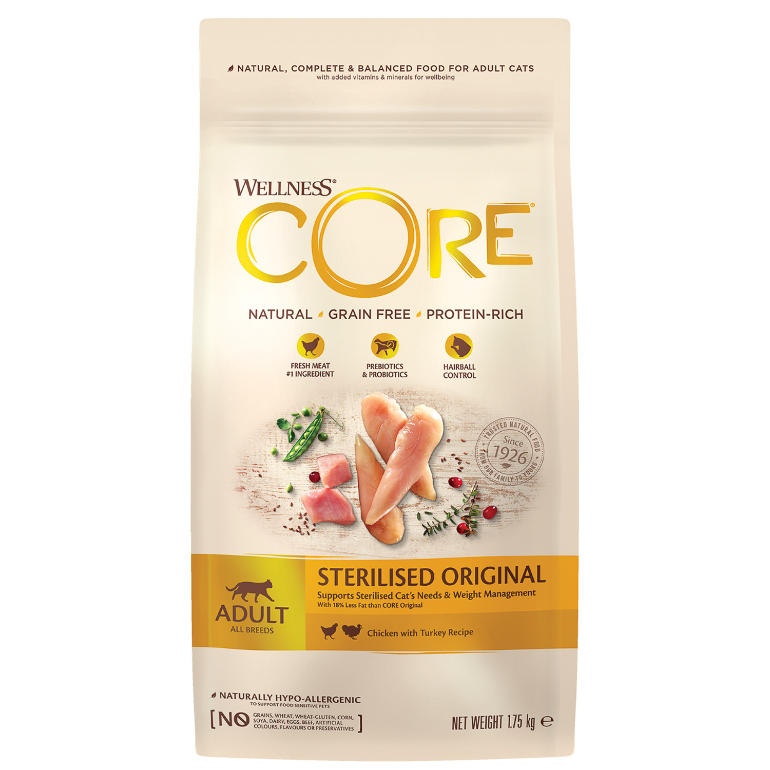 Wellness Core Sterilised Курица/Индейка д/кош 1,75 кг