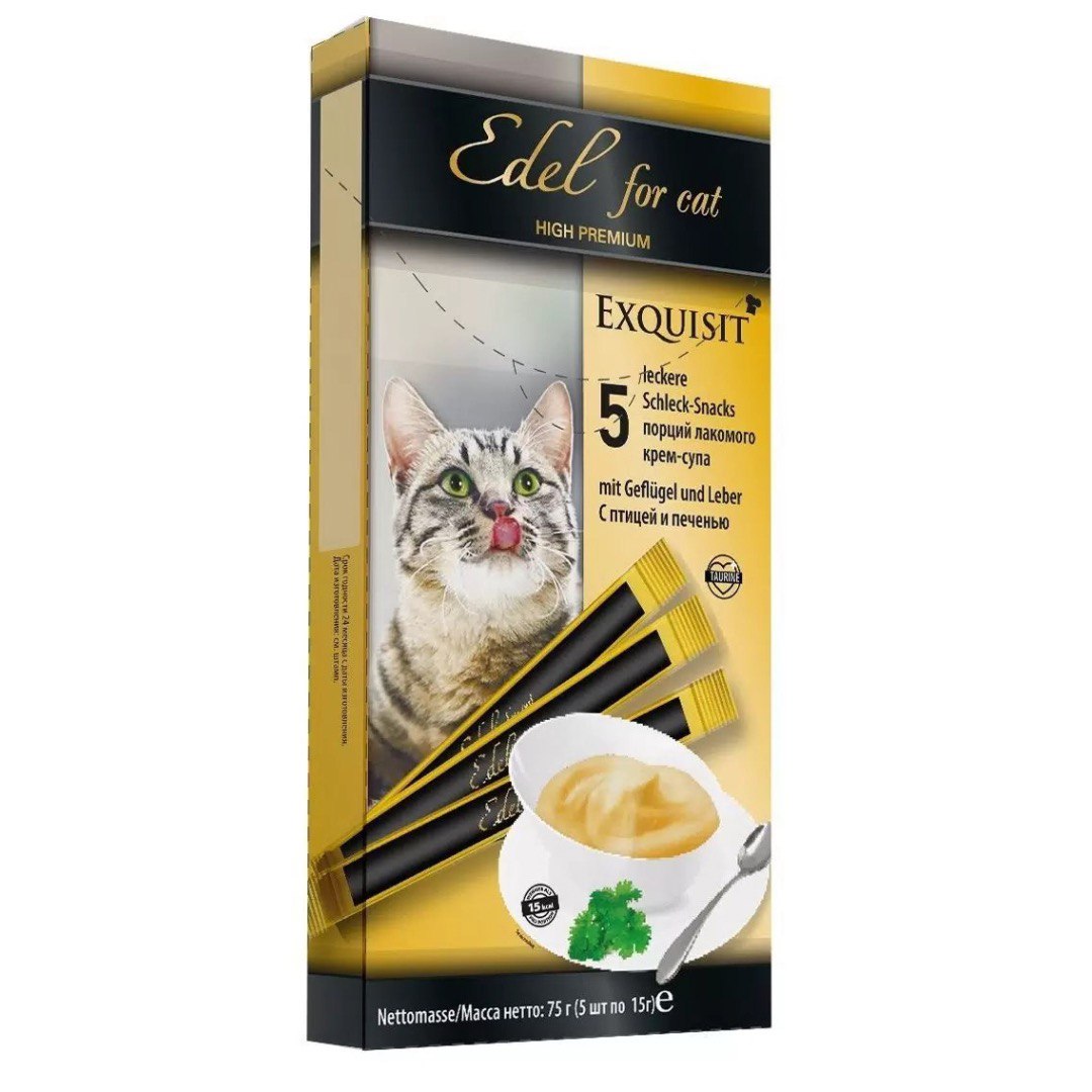 Крем-суп Edel Cat Птица с печенью д/кош 15 г 5 шт