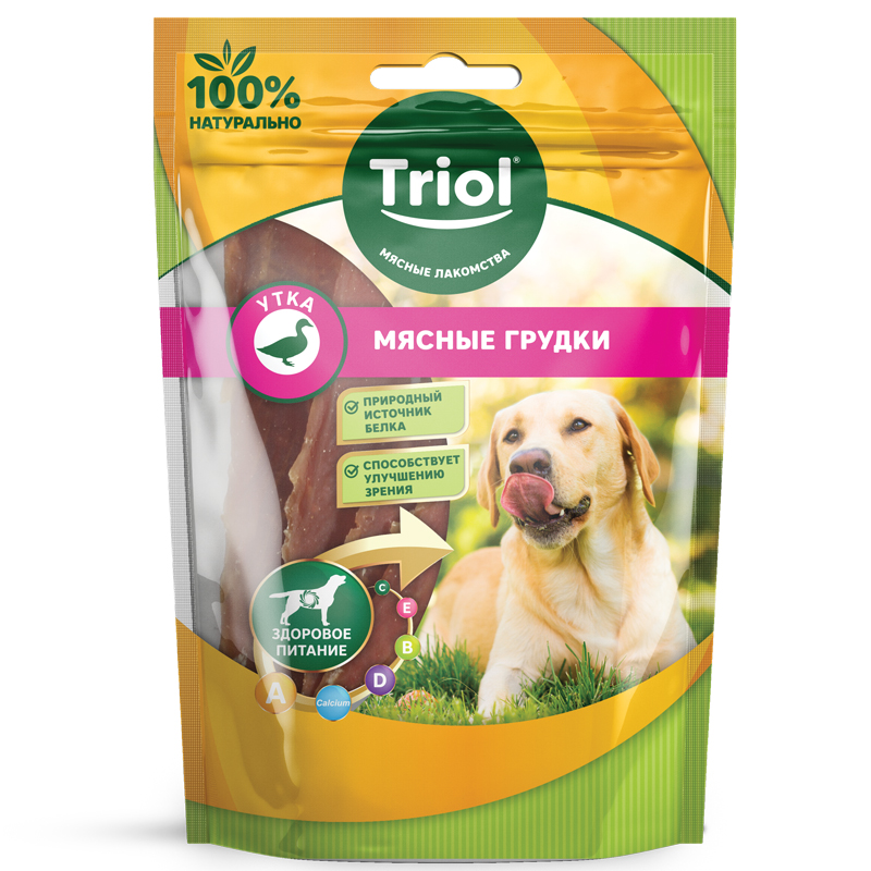 Лакомства Triol Мясные грудки из утки д/соб 70 г