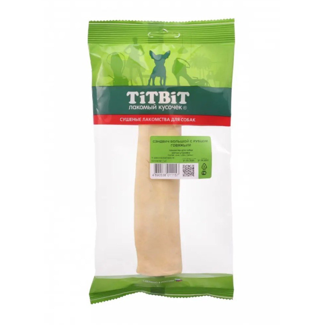 Лакомство TitBit Сэндвич большой с рубцом говяжьим д/соб 85 г