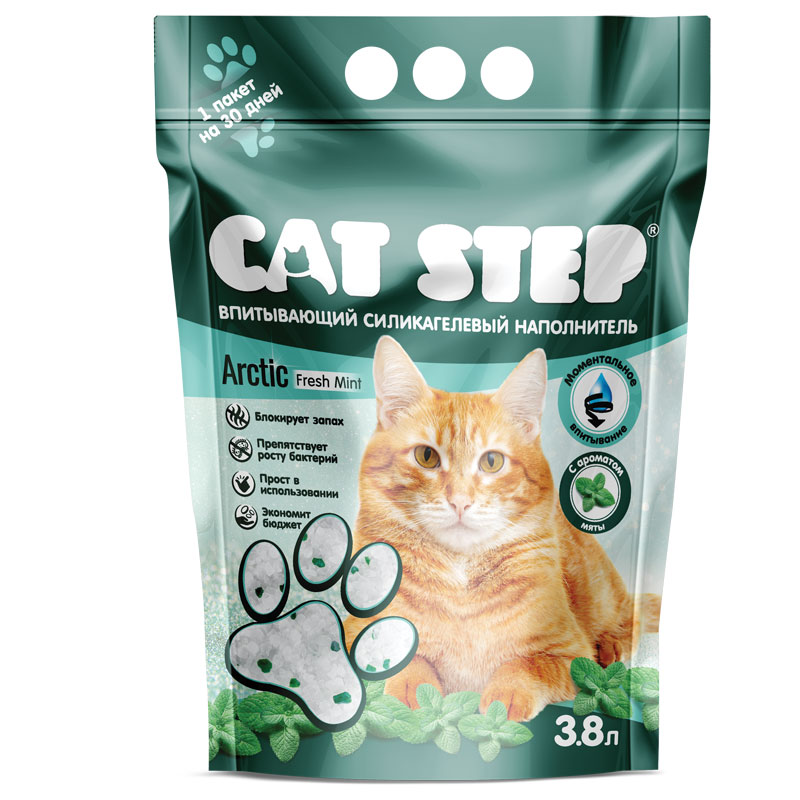 Наполнитель Cat Step Crystal Fresh силикагель д/кош 3,8 л