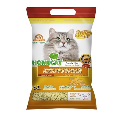 Наполнитель Homecat Ecoline кукурузный комкующ д/кош 6 л