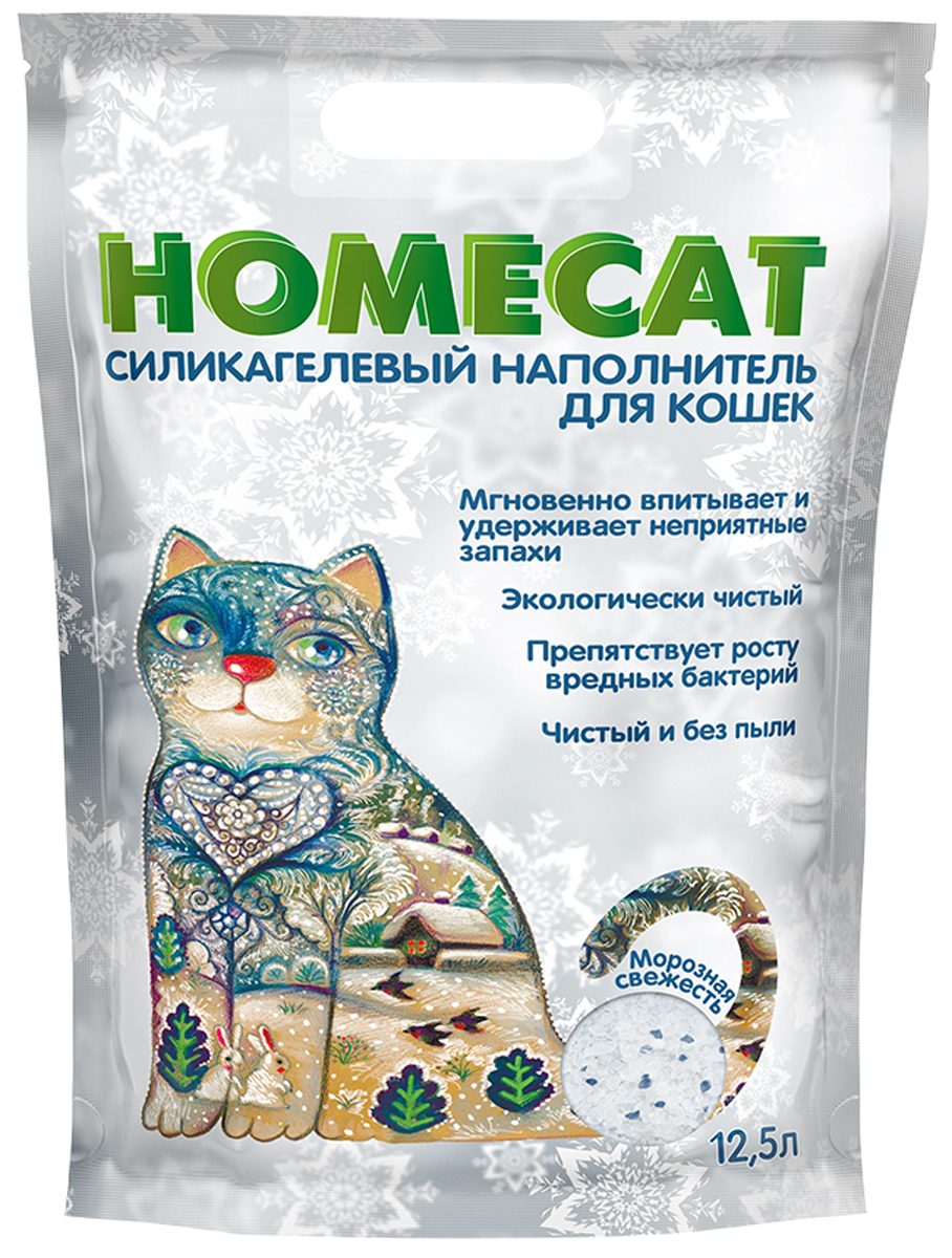 Наполнитель Homecat силикагель морозн свежесть д/кош 12,5 л