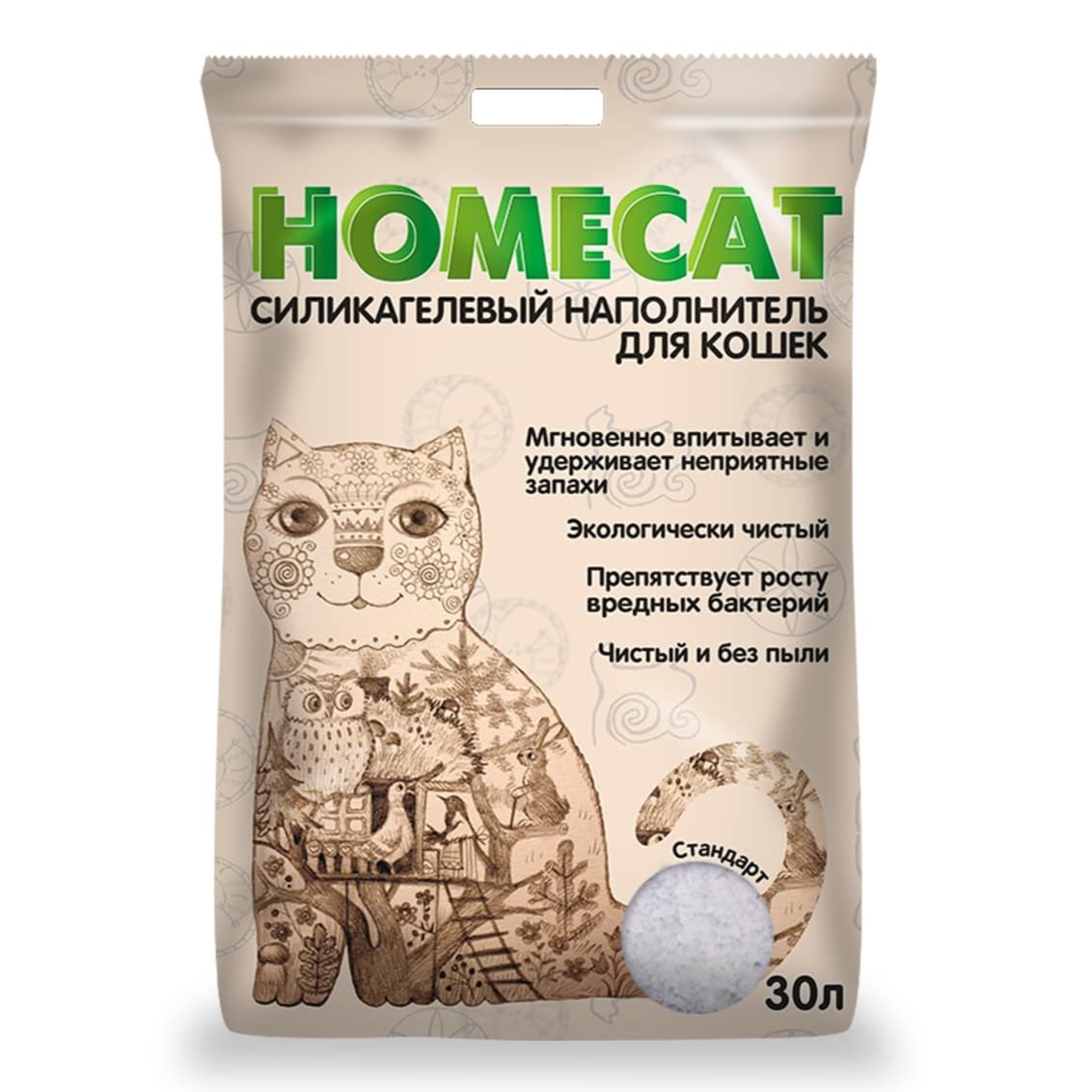 Наполнитель HOMECAT Стандарт 3,8 л силикагелевый д/кош