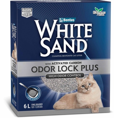 Наполнитель White Sand комкующийся с активированным углем д/кош 5,1 кг