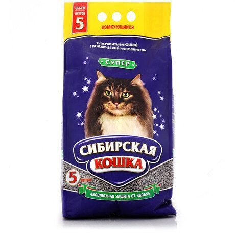 Наполнитель Сибирская Кошка Супер комкующийся д/кош 10 кг