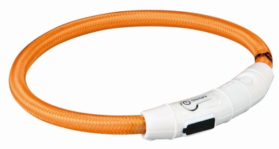 Ошейник Trixie Мигающее кольцо USB нейлон оранж L–XL д/соб 65 см