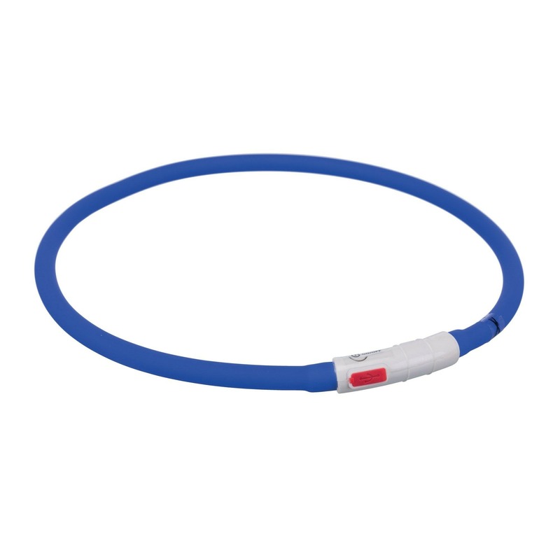 Ошейник Trixie Мигающее кольцо USB силикон синий  XS–XL д/соб 70 см