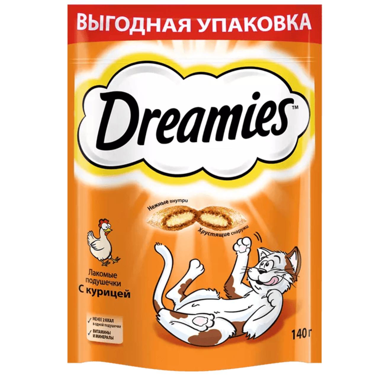 Подушечки Dreamies с курицей д/кош 140 г