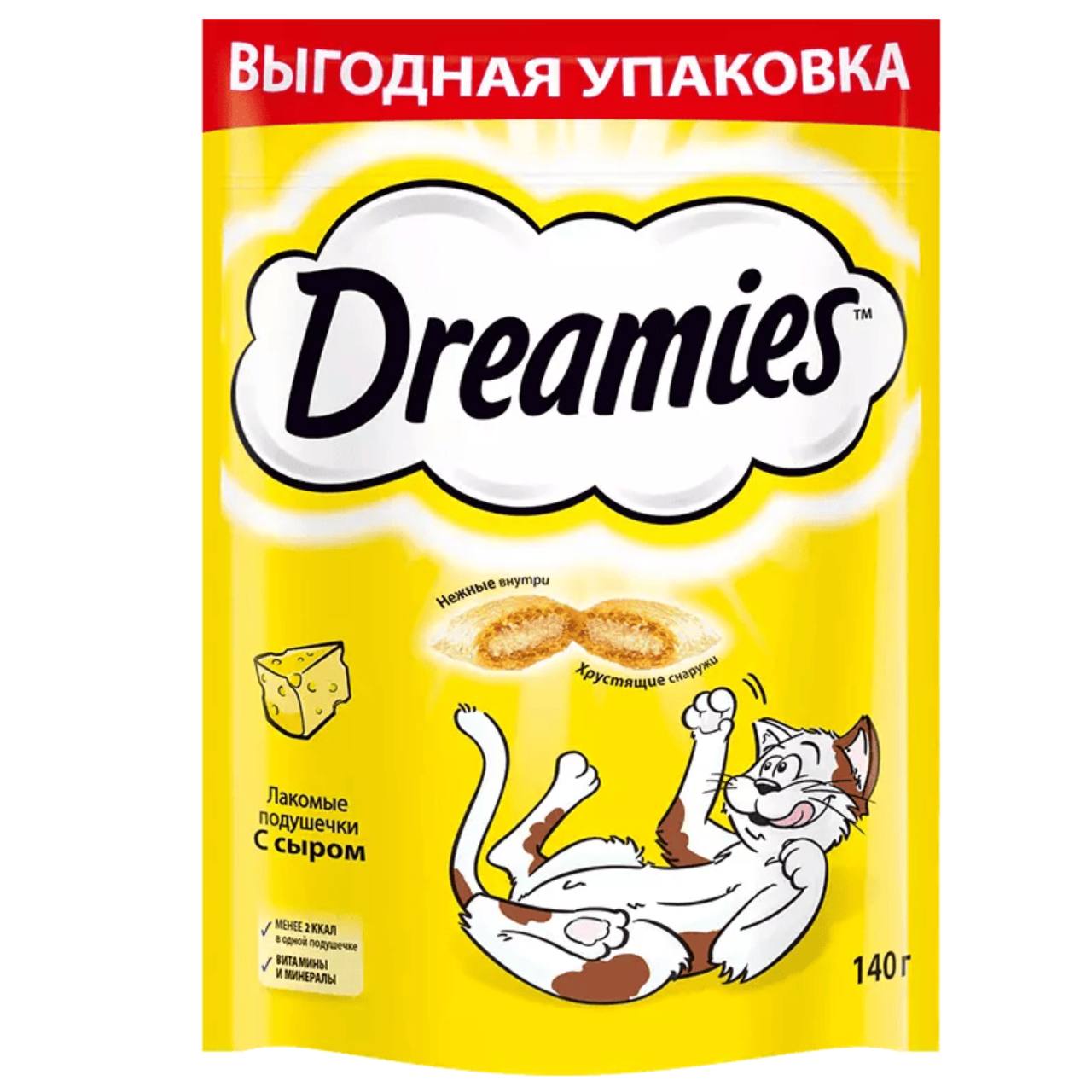 Подушечки Dreamies с сыром д/кош 140 г