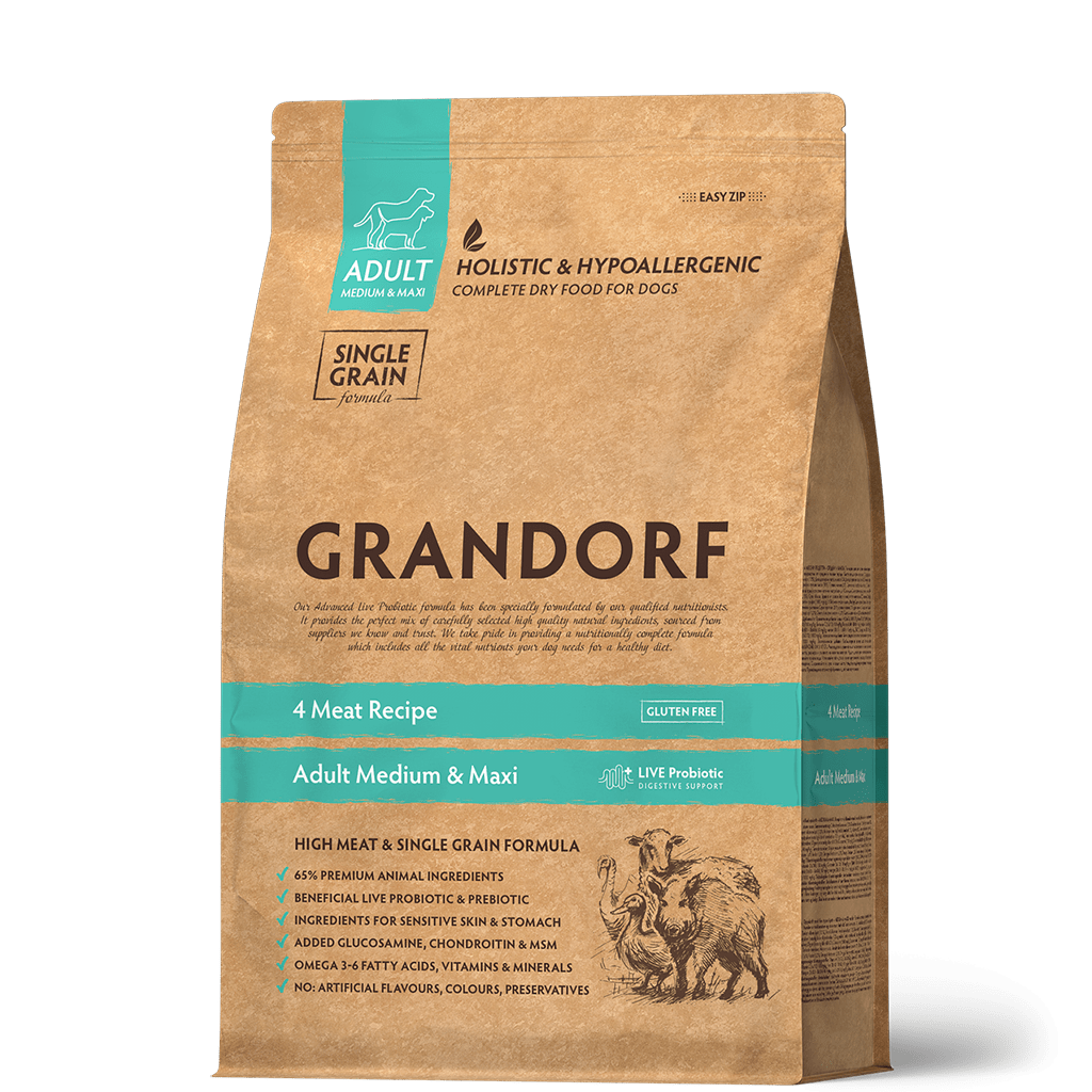 Grandorf Adult Medium/Maxi PROBIOTICS 4 вида мяса д/соб 3 кг