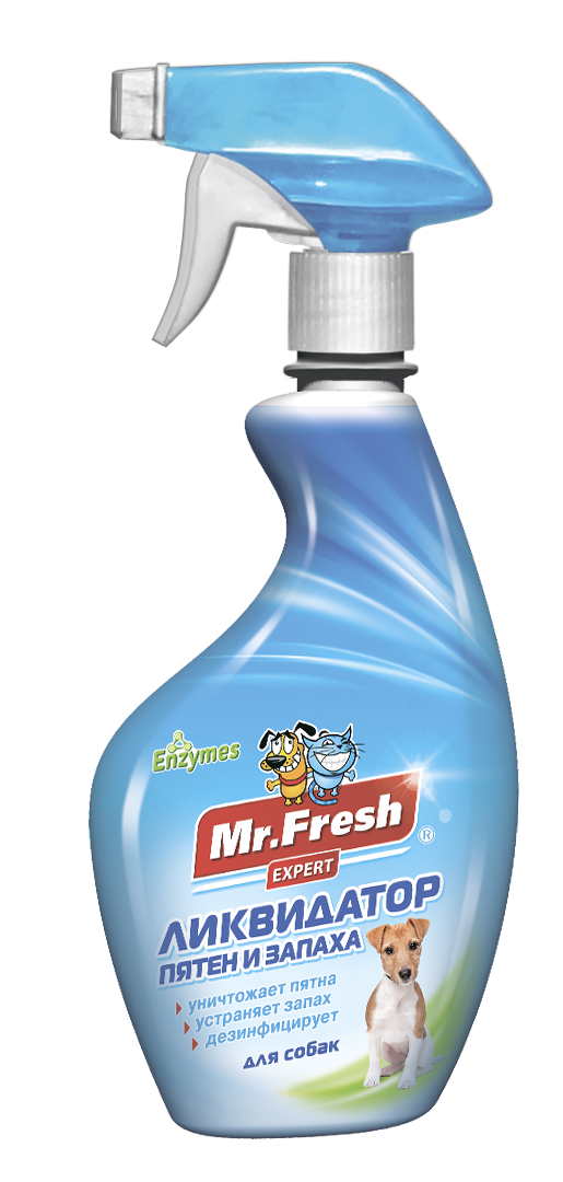Спрей Mr. Fresh Expert Ликвидатор пятен и запаха 3 в 1 д/соб 500 мл