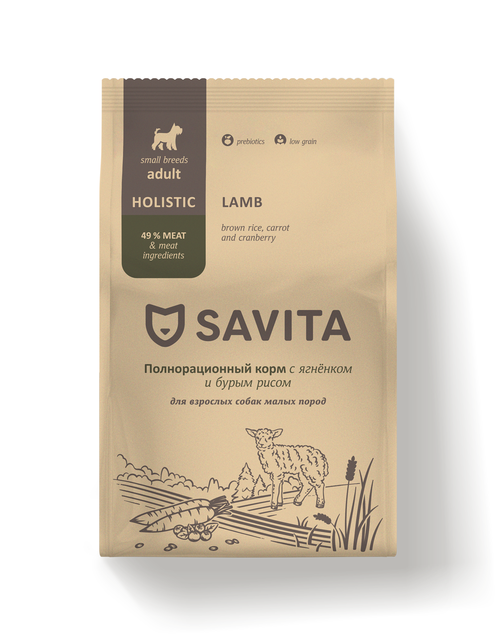 Savita Holistic Mini Adult Ягненок/бурый рис д/соб 1,5 кг