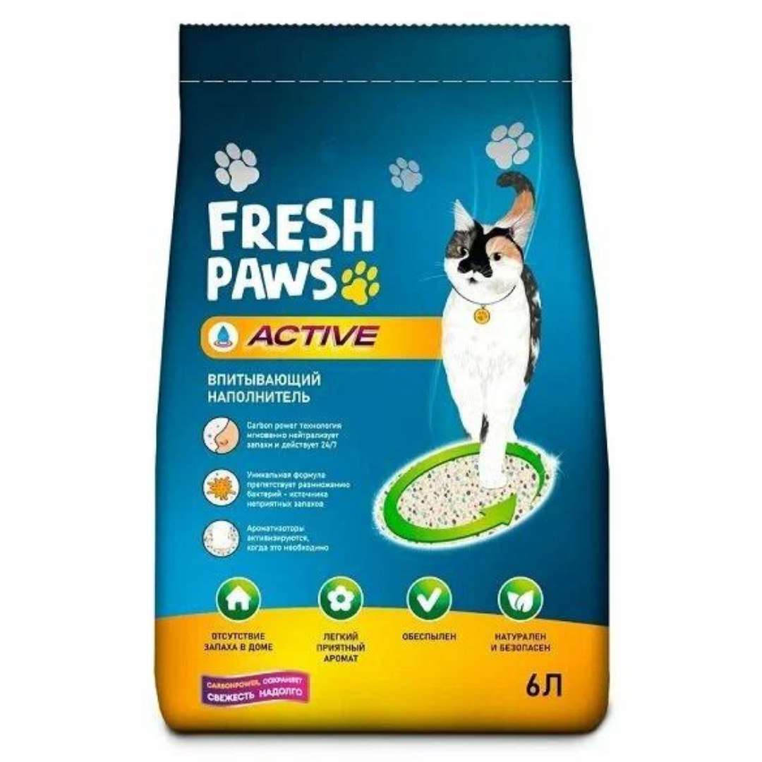 Наполнитель Fresh Paws Active Впитывающий д/кош 6 л