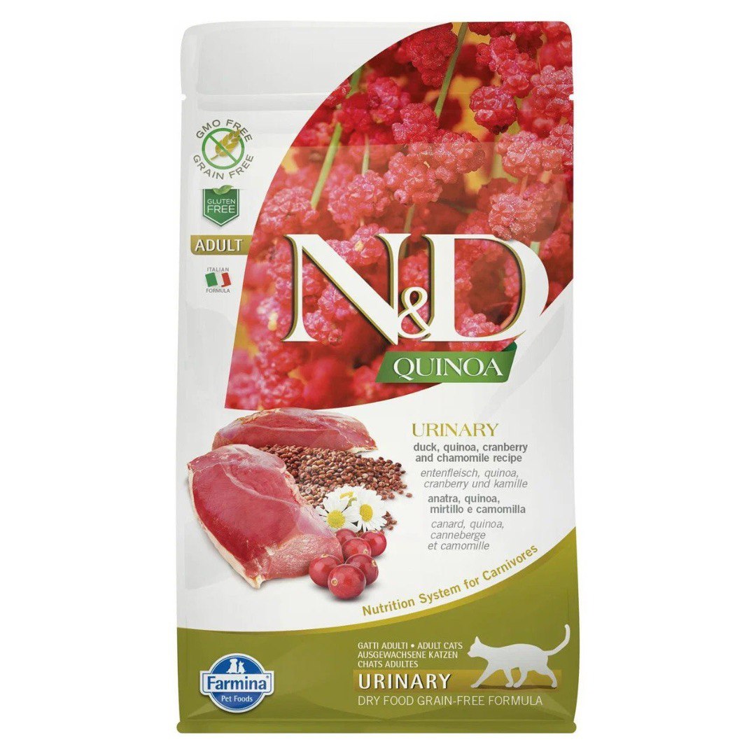 Farmina N&D Quinoa Urinary Утка/Киноа/Клюква/Ромашка д/кош 1,5 кг