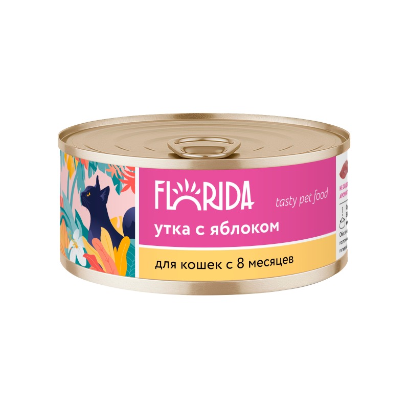 Florida Утка/Яблоко конс д/кош 100 г