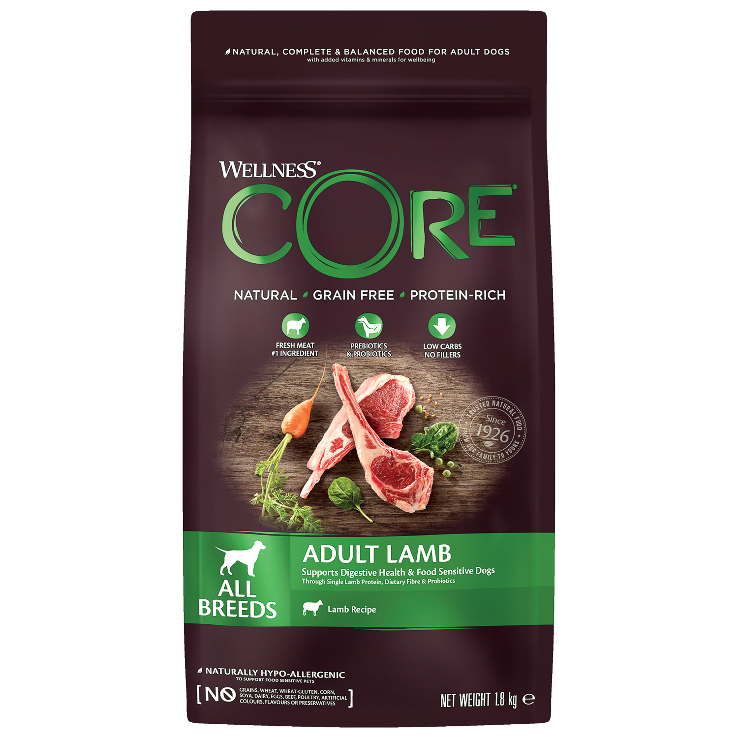 Wellness Core All Breed Ягненок д/соб 1,8 кг