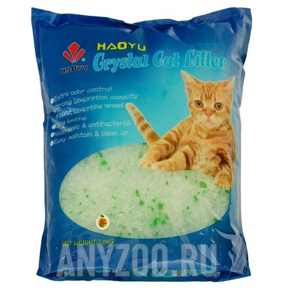 Наполнитель Crystal Cat Litter Яблоко силикагель д/кош 1,8 кг