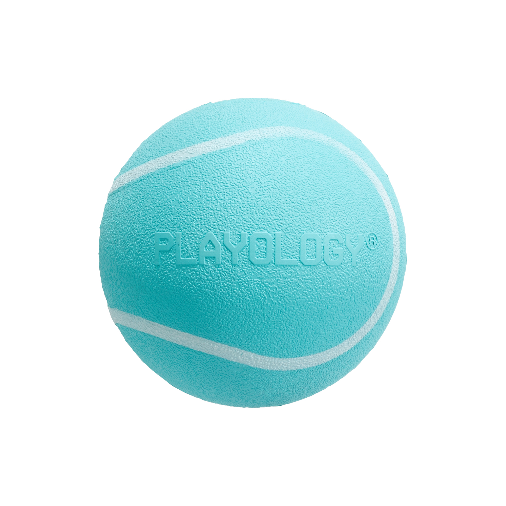 Игрушка Playology Жевательный мяч с пищалкой и ароматом арахиса голубой д/соб 8 см