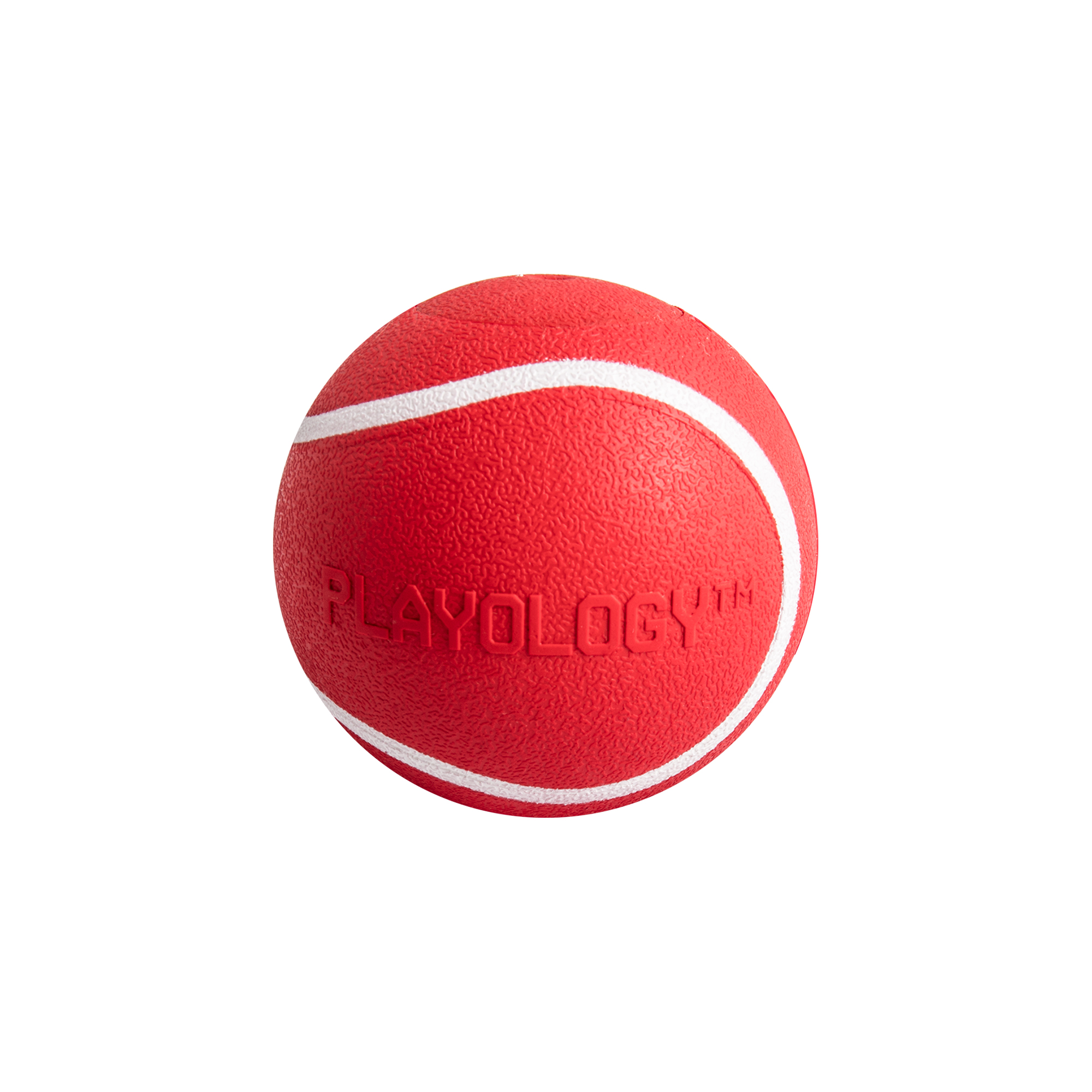 Игрушка Playology Жевательный мяч с пищалкой и с ароматом говядины красный д/соб 6 см