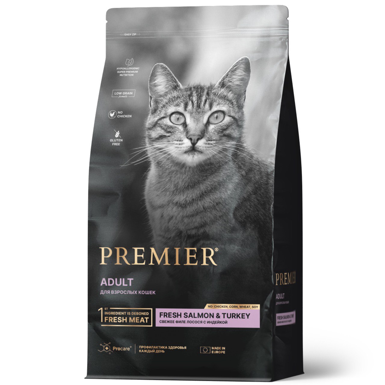 Premier Cat Adult Лосось/Индейка д/кош 2 кг