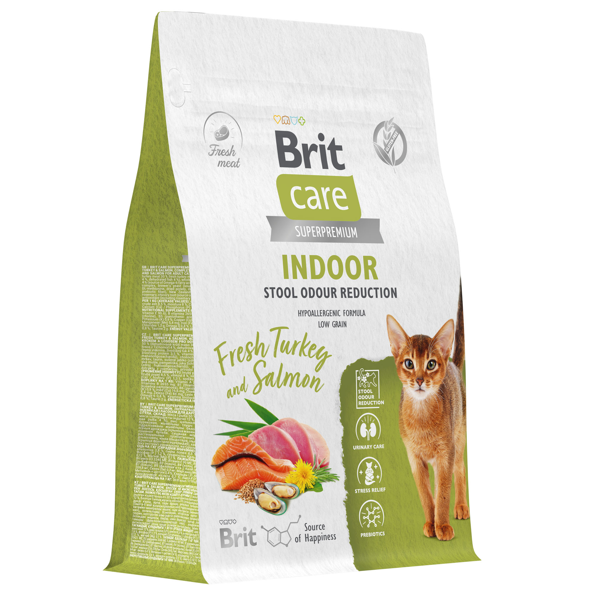 Brit Care Indoor Stool Odour Reduction Индейка/Лосось для кошек 400 г