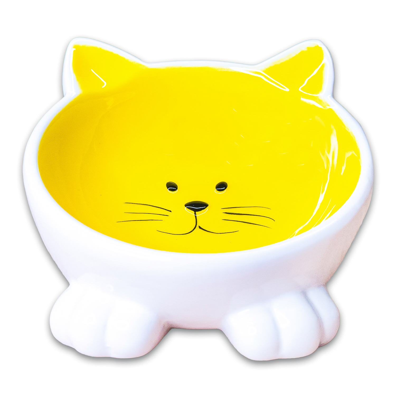 Миска Mr. Kranch Мордочка кошки на ножках керамика желтый д/кош 100 мл