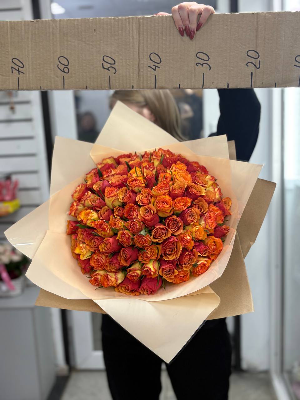 Букет 101 роза 40 см