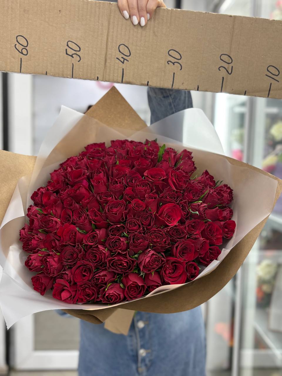 Букет 101 роза 40 см