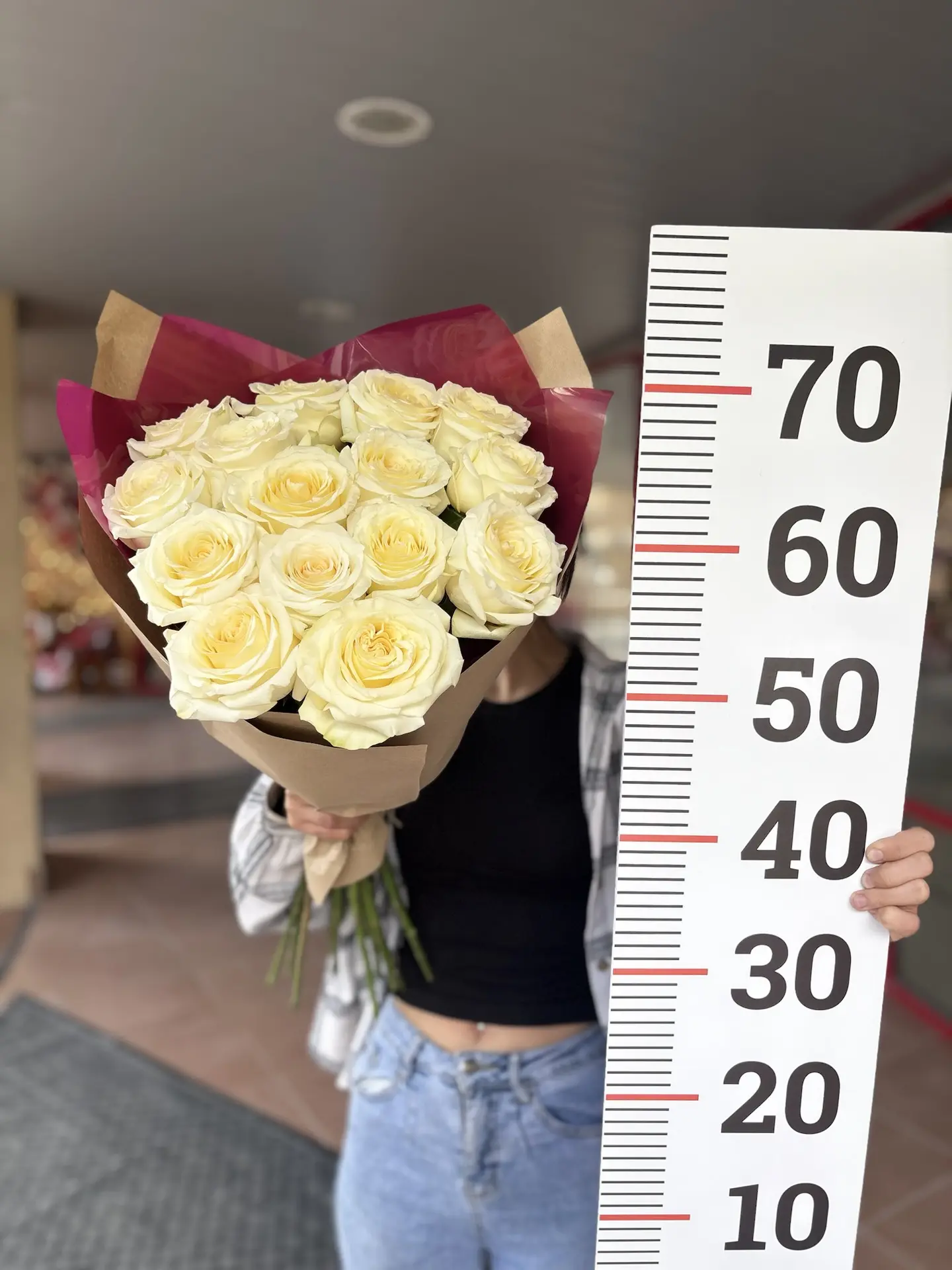 Букет 15 роз 60 см