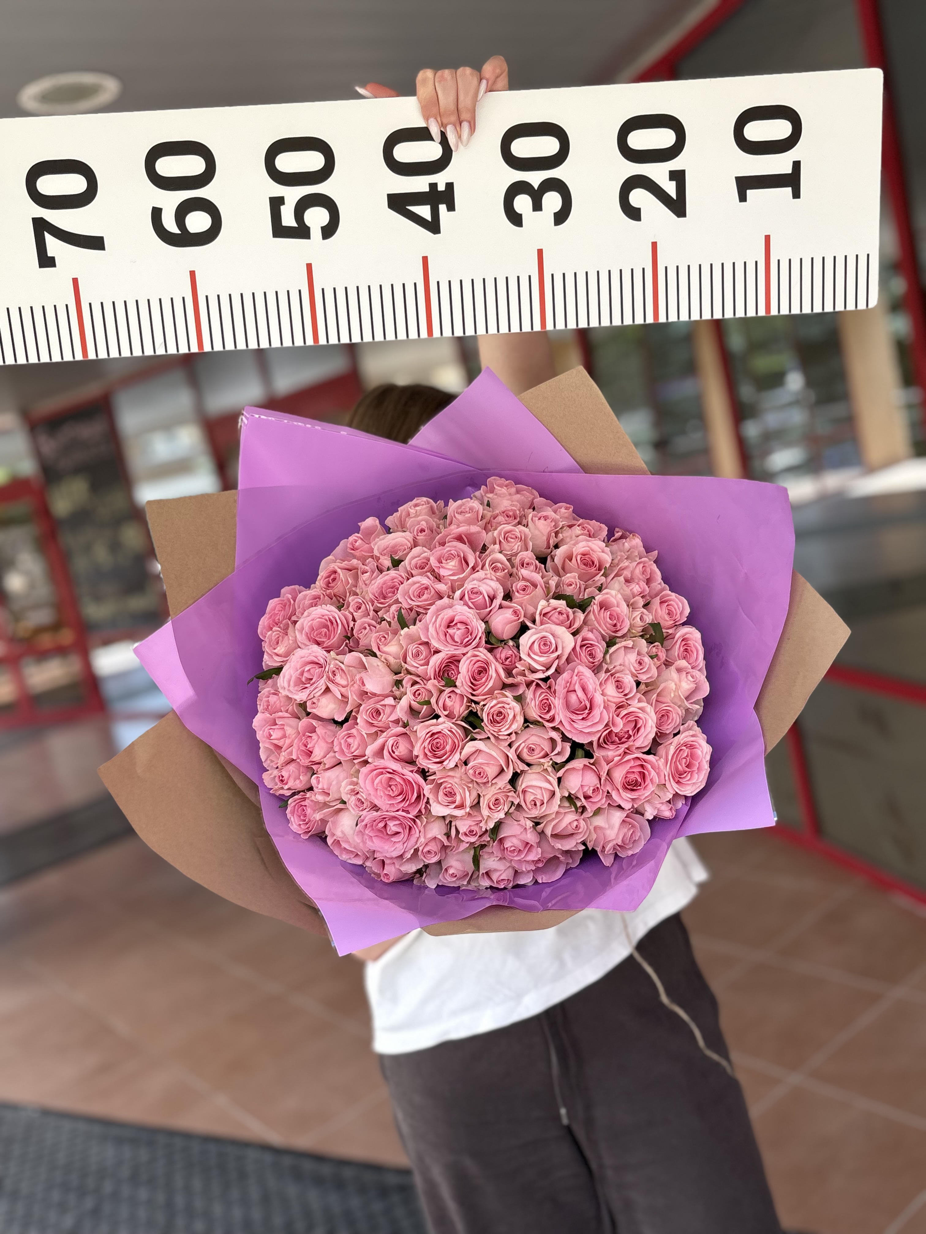 Букет из 101 розы 40 см