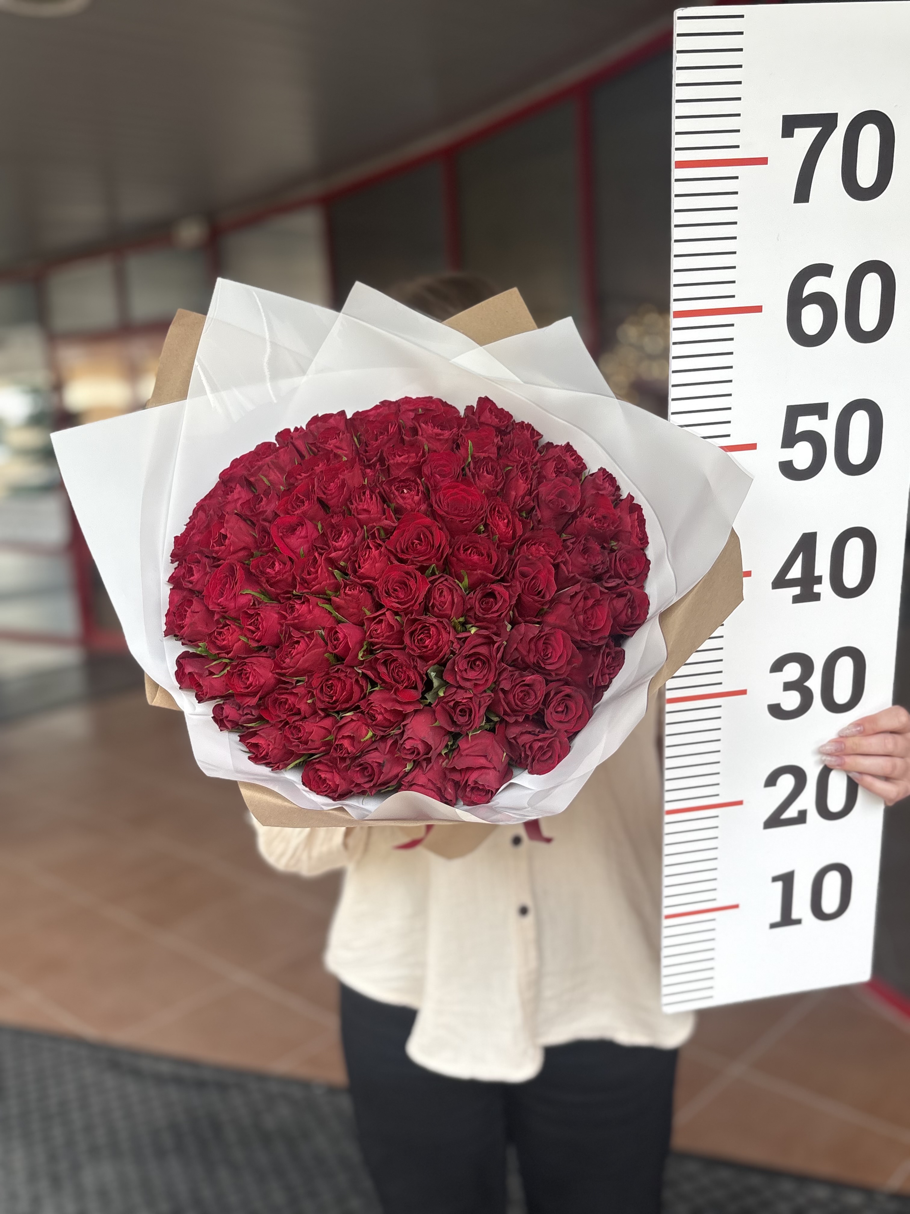 Букет 101 роза 40 см